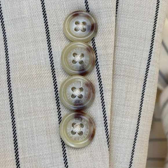 RALPH LAUREN BLACK LABEL Womens Pinstripe Work Two-Button Blazer size 14 - Picture 13 of 17